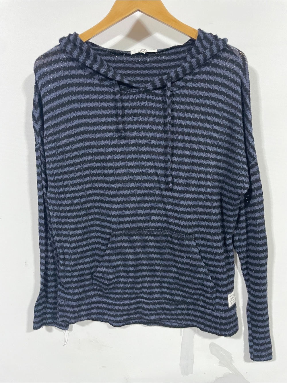 Vans Navy and Charcoal Striped Hoodie